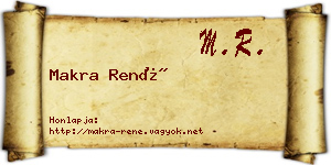Makra René névjegykártya